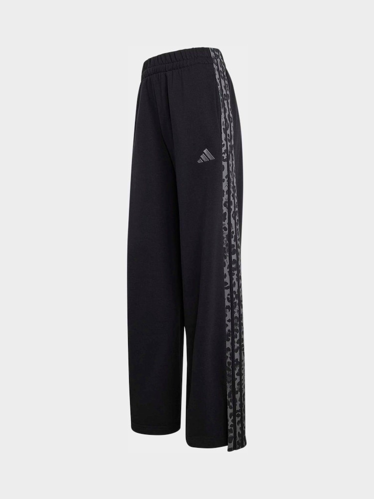 adidas Black/Animal 3-Stripes French Terry Joggers - Image 1 of 1