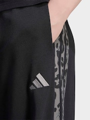Schwarz/Animalprint - adidas 3-Stripes French Terry Joggers - Bild 4 von 6