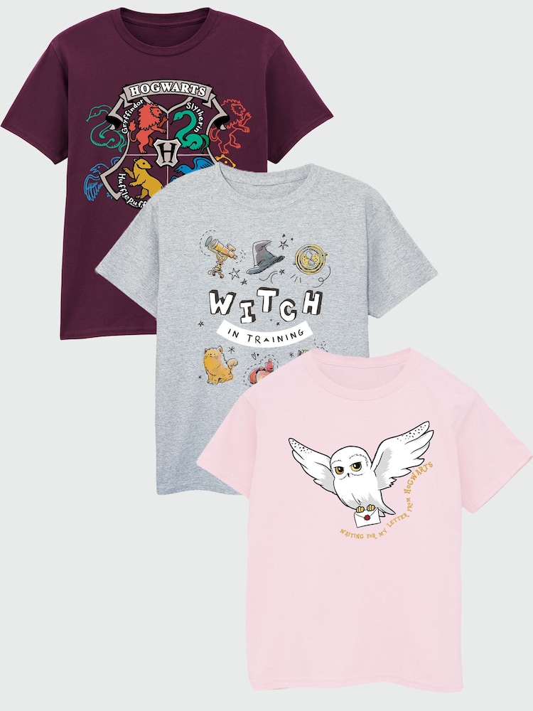 Brands In White Harry Potter T-Shirts 3 Pack - Image 1 of 4 Brands In White Harry Potter T-Shirts 3 Pack - Image 1 of 4