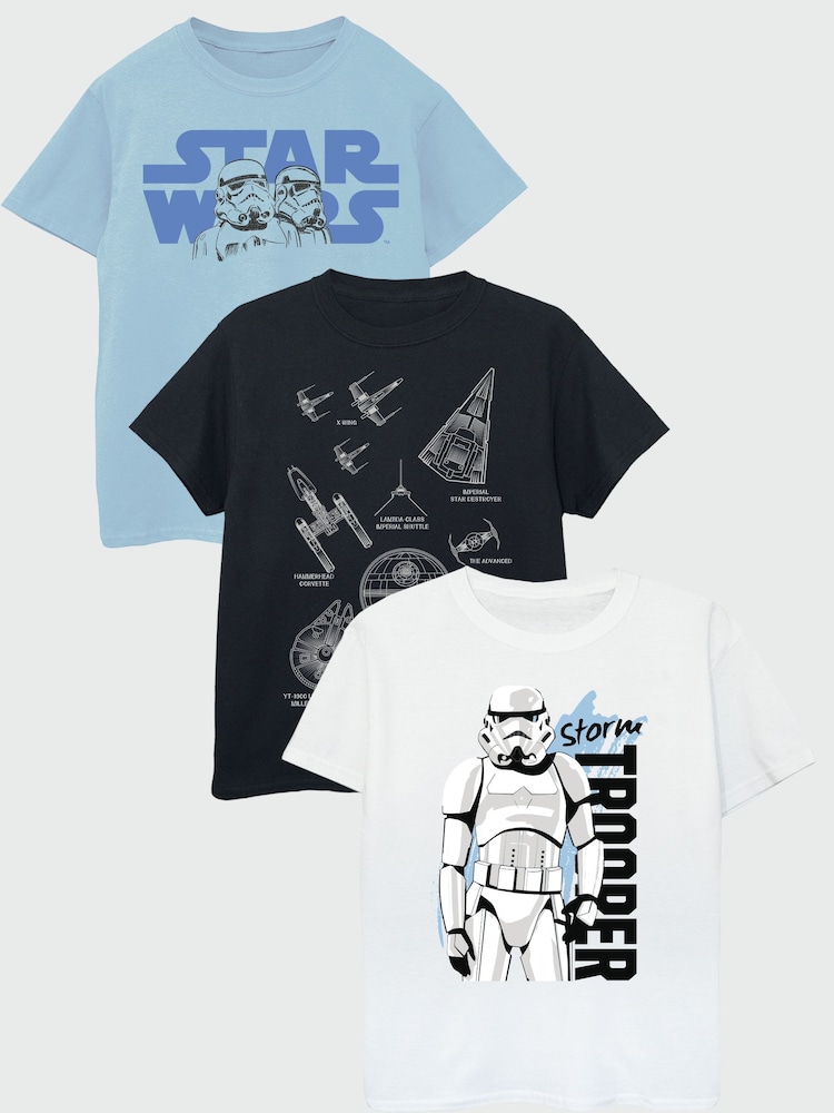 Brands In Blue Stars Wars T-Shirts 3 Pack - Image 1 of 4