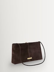 Loeffler Randall Brown Corrine Suede Gathered Ring Clutch - Image 2 of 4