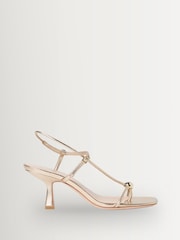 Loeffler Randall Gold Triana Strappy Mid Heel Hardware Sandals - Image 1 of 6