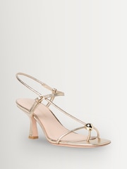 Loeffler Randall Gold Triana Strappy Mid Heel Hardware Sandals - Image 3 of 6