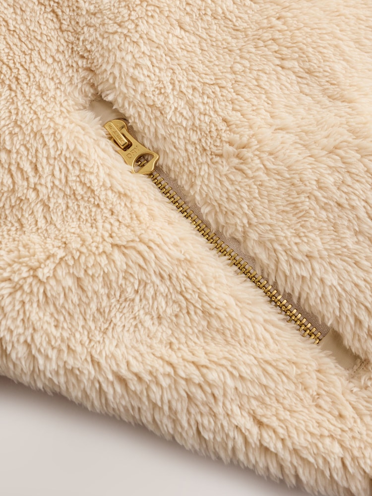 Superdry Cream Quarter Zip Fleece - Image 10 of 10