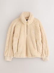Superdry Cream Quarter Zip Fleece - Image 6 of 10