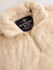 Superdry Cream Quarter Zip Fleece - Image 8 of 10