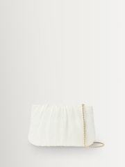 Loeffler Randall White Brit Pleated Clutch - Image 1 of 5