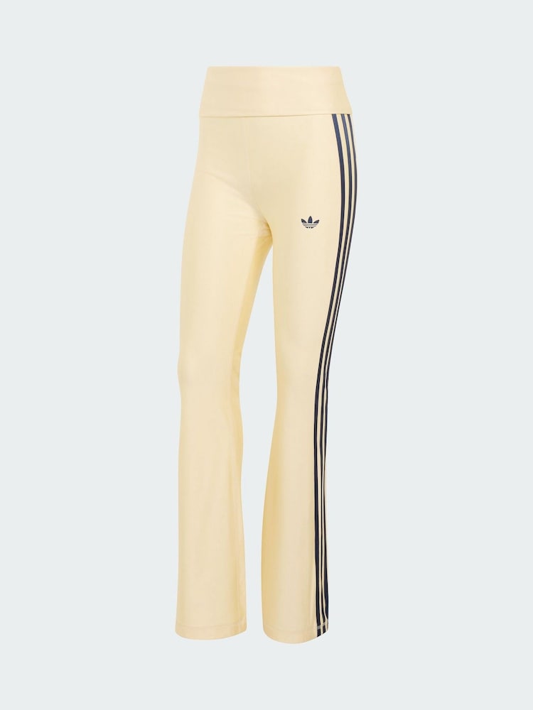 adidas Originals Cream Sports 3 Stripe Full Length Leggings - Image 6 of 6