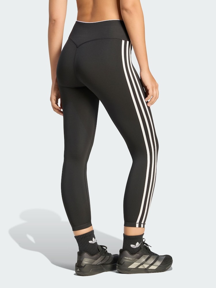 adidas Black x Originals 3-Stripes 7/8 Training Leggings - Image 2 of 5