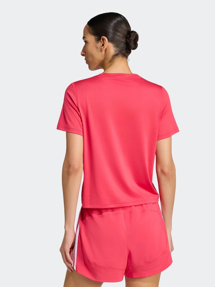 adidas Dark Pink Workout Essentials Crew Neck T-Shirt - Image 2 of 7 adidas Dark Pink Workout Essentials Crew Neck T-Shirt - Image 2 of 7