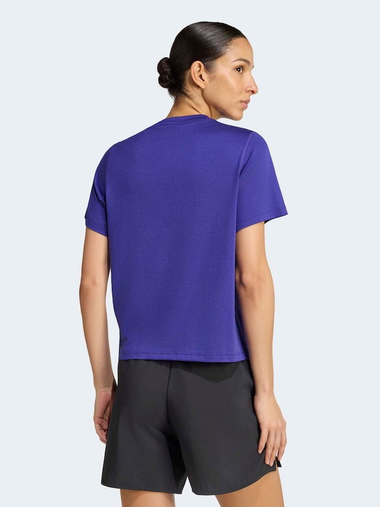 adidas Dark Purple Workout Essentials Crew Neck T-Shirt - Image 2 of 7