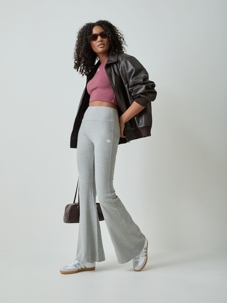 adidas Originals Grey Essentials Flared Leggings - Image 2 of 5