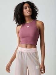 adidas Originals Purple Essentials Ribbed Tank Top - Image 1 of 5