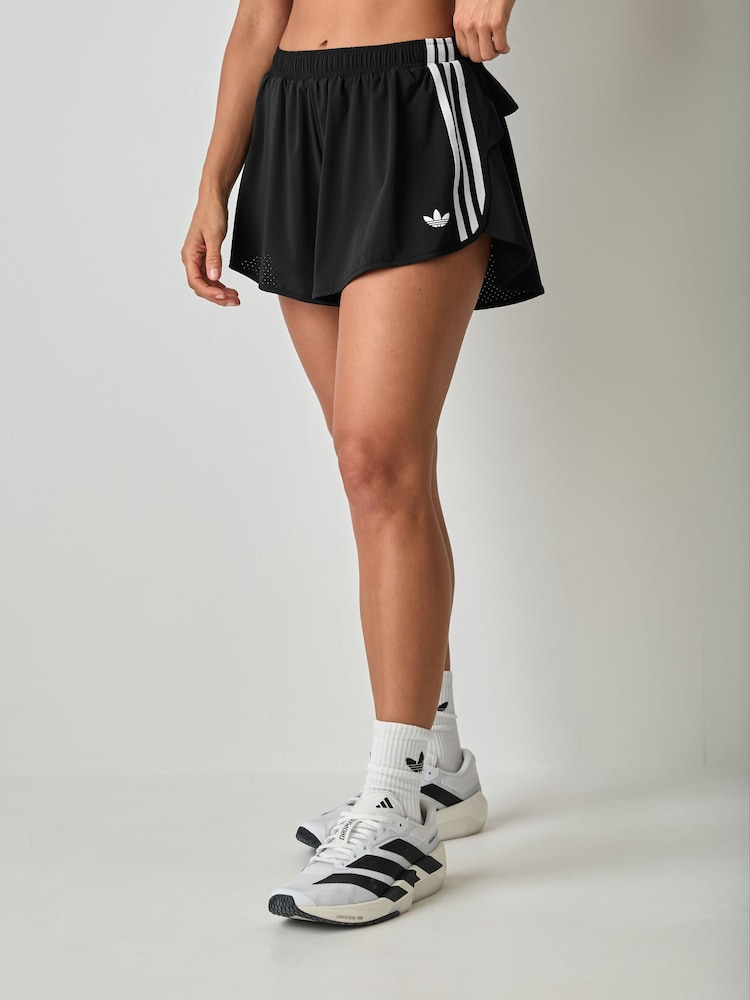 adidas Originals Black Sports Ruffle Training Shorts - Image 1 of 7