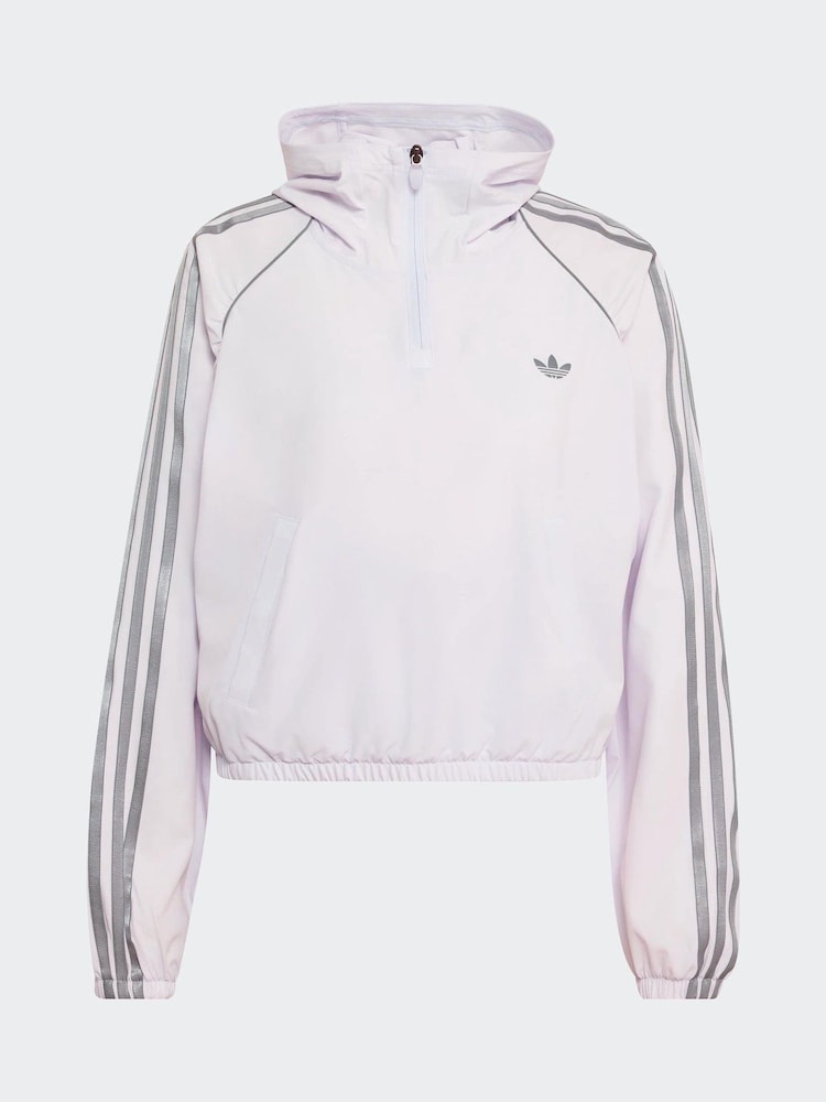 adidas Originals White Sport Cover-Up Sweat Top - Image 10 of 10