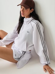 adidas Originals White Sport Cover-Up Sweat Top - Image 6 of 10