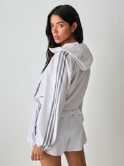 adidas Originals White Sport Cover-Up Sweat Top - Image 8 of 10