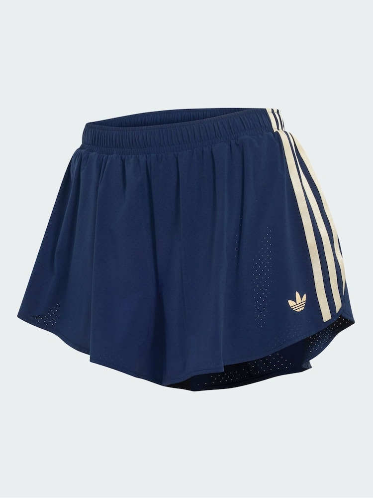 adidas Originals Blue Sports Ruffle Training Shorts - Image 4 of 4 adidas Originals Blue Sports Ruffle Training Shorts - Image 4 of 4