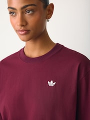 adidas Originals Maroon Red Essentials Oversized T-Shirt - Image 2 of 5