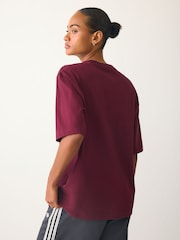 adidas Originals Maroon Red Essentials Oversized T-Shirt - Image 3 of 5