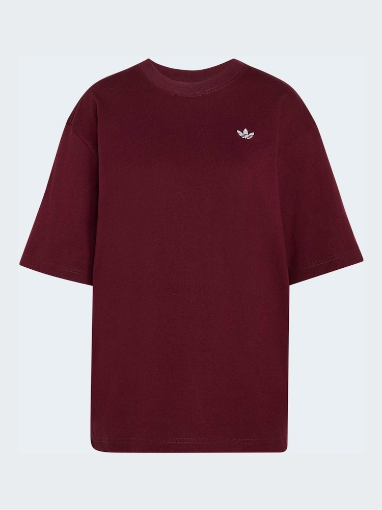 adidas Originals Maroon Red Essentials Oversized T-Shirt - Image 5 of 5