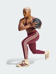 adidas Maroon Red x Originals 3-Stripes 7/8 Training Leggings - Image 1 of 5