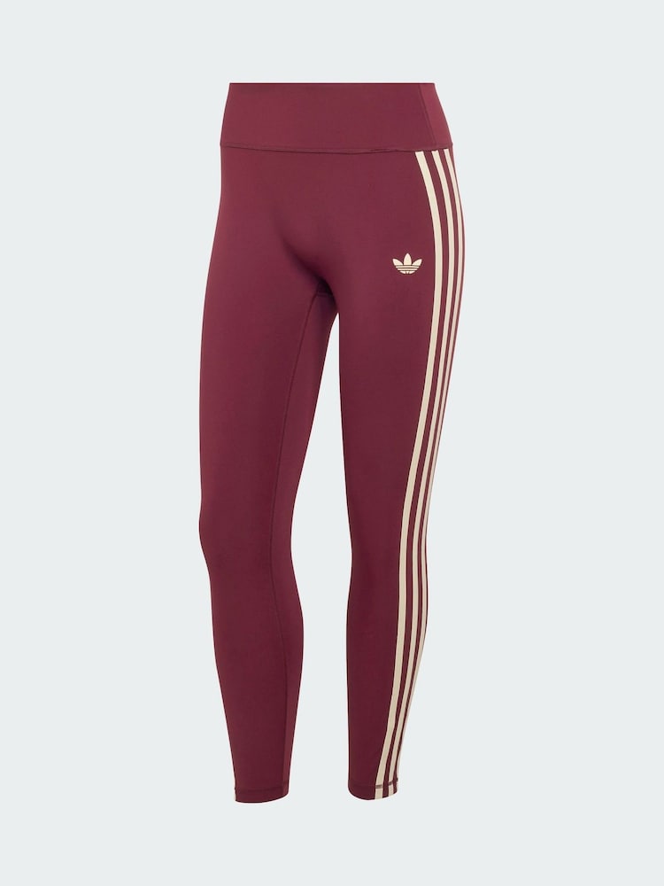 adidas Maroon Red x Originals 3-Stripes 7/8 Training Leggings - Image 5 of 5