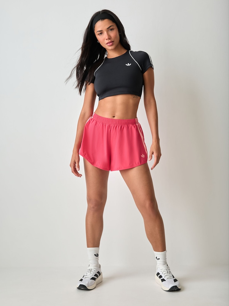 adidas Bright Pink x Originals Ruffle Training Shorts - Image 2 of 5 adidas Bright Pink x Originals Ruffle Training Shorts - Image 2 of 5