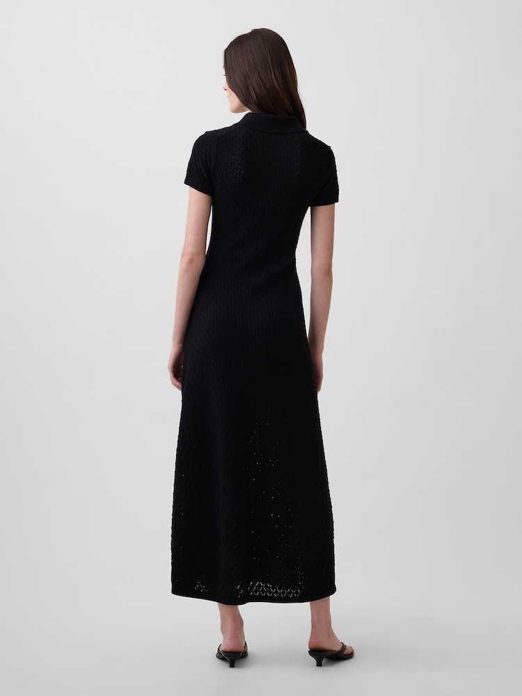 Gap Pointelle Polo Maxi Stickad Klänning - Bild 2 av 4
