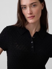 Gap Pointelle Polo Maxi Stickad Klänning - Bild 4 av 4