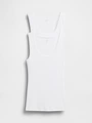 Bianco - Gap Ribbed Vests 2 Pack - Immagine 1 di 3