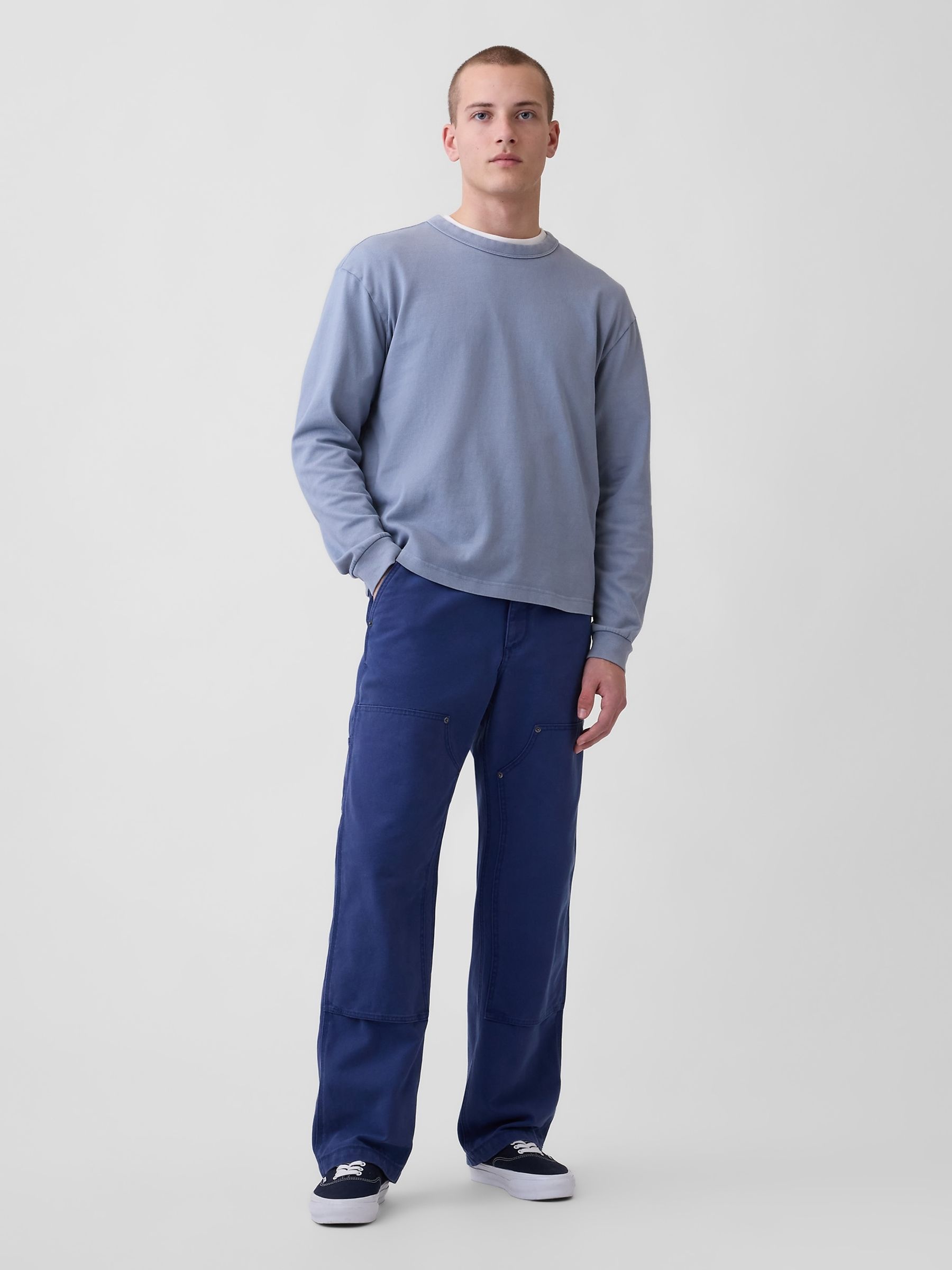 Buy Gap Blue 90s Loose Canvas Double-Knee Carpenter Trousers from Next ...