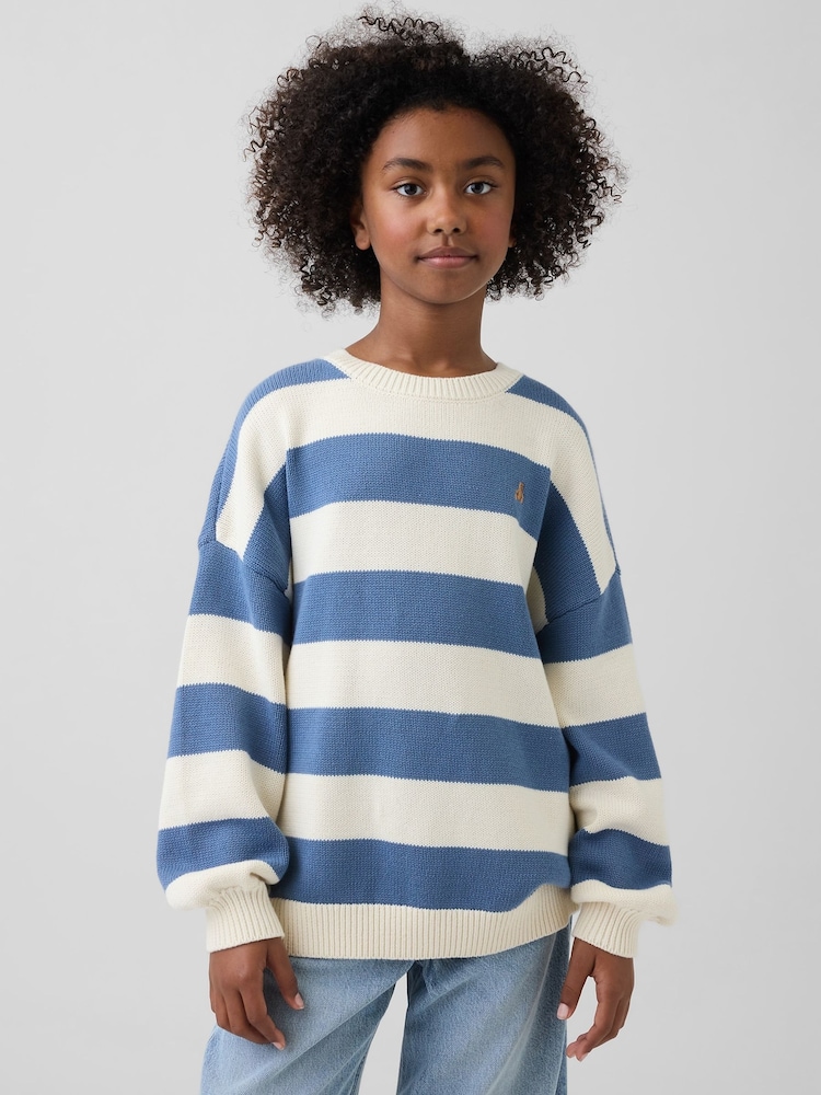 Gap Blue stripe Oversized Longline Jumper (4-13yrs) - Image 1 of 5