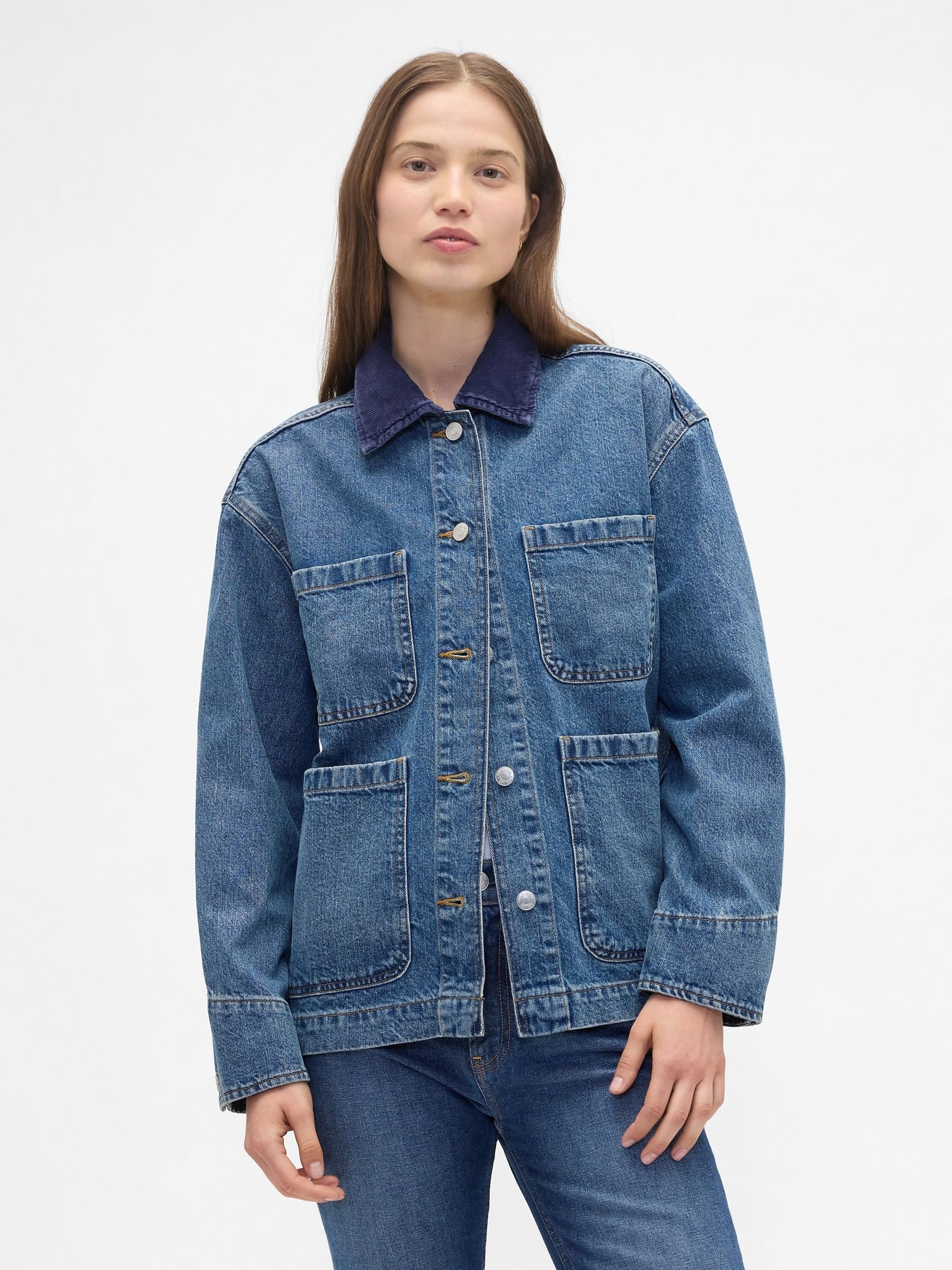 GAP BLUE JEANS スウェード トラッカージャケット M GAP BLUE JEANS スウェード トラッカージャケット M 古着 ギャップ GAP
