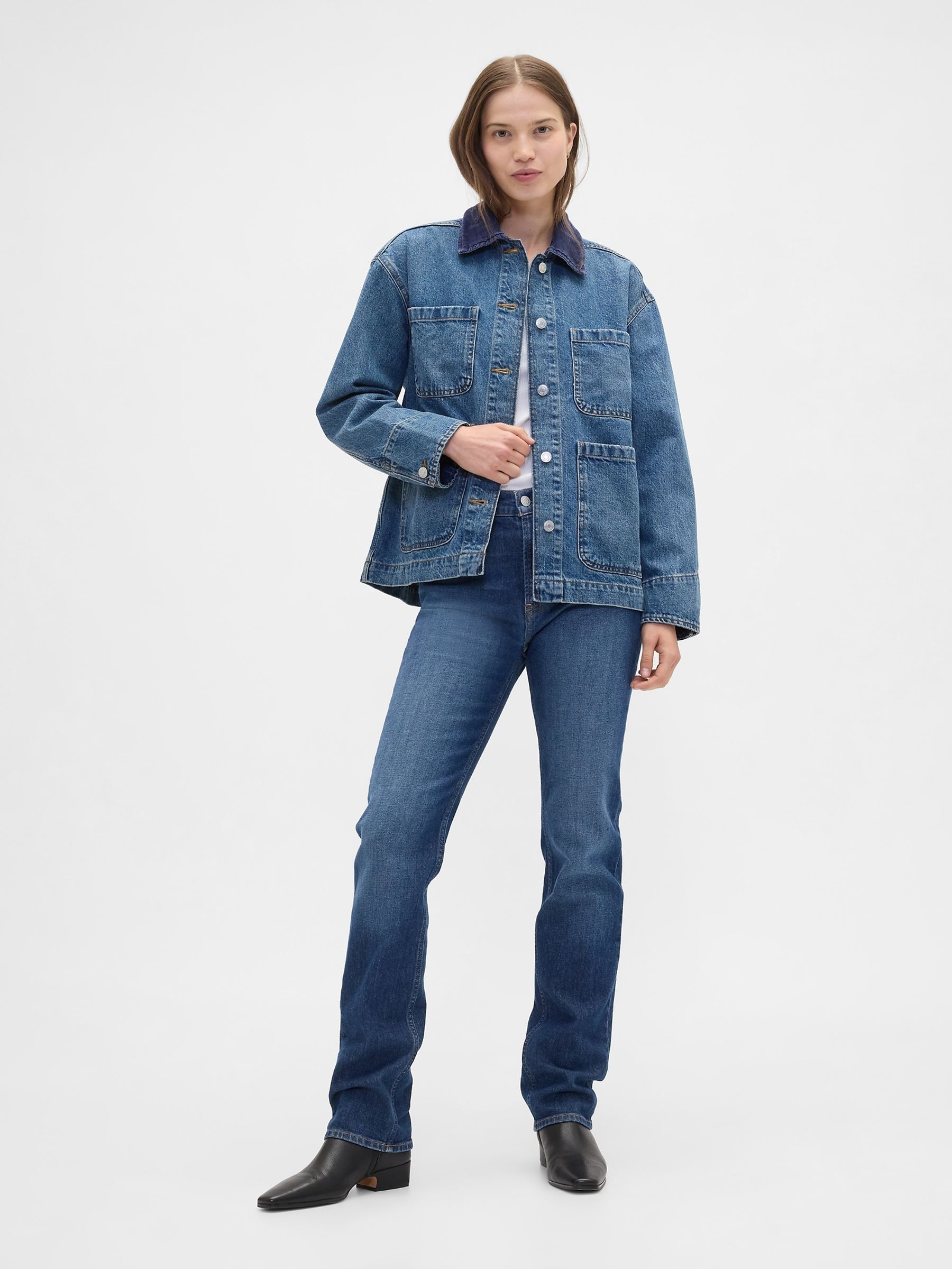 GAP BLUE JEANS スウェード トラッカージャケット M GAP BLUE JEANS