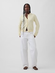 Gap CashSoft Yellow Cropped Cardigan - Image 3 of 4