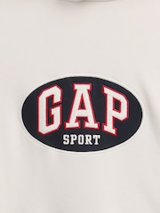 Gap Cream Vintage Soft Terry Oversized Logo Crop Hoodie - Image 4 of 4