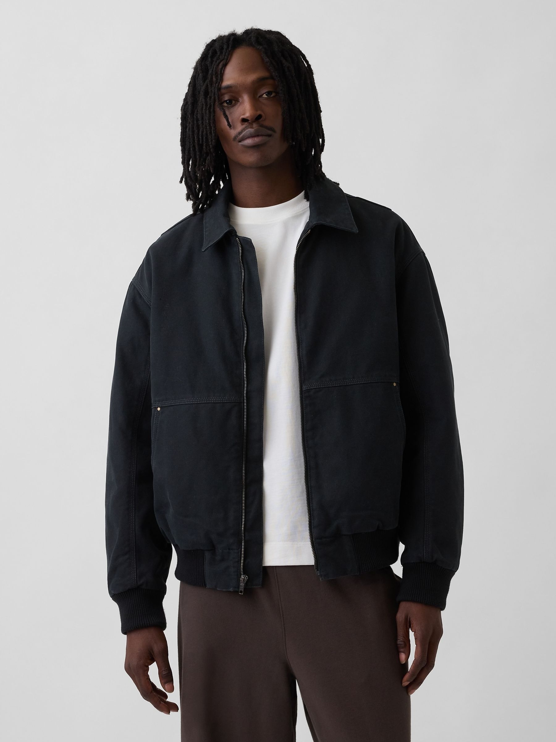 Buy Gap Black Canvas Bomber Jacket from Next Ireland