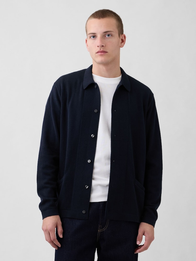 Gap Navy Blue Relaxed Cardigan - Image 1 of 4