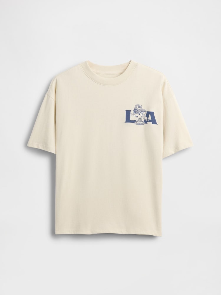 Gap Cream Relaxed Graphic T-Shirt (4-13yrs) - Image 1 of 3