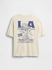 Gap Cream Relaxed Graphic T-Shirt (4-13yrs) - Image 2 of 3