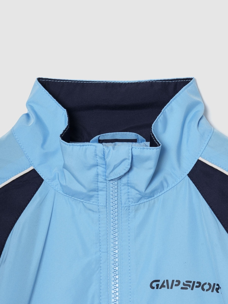 Albastru - Gap Relaxed Colourblock Windbreaker (4-13yrs) - Imaginea 3 din 3