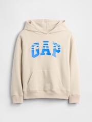 Gap Cream Relaxed Gap Logo Hoodie (4-13yrs) - Image 1 of 3