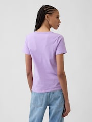 Lila - Gap Favourite T-Shirt mit V-Ausschnitt - Bild 2 von 5