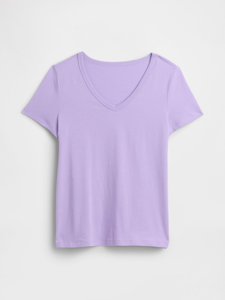 Lila - Gap Favourite T-Shirt mit V-Ausschnitt - Bild 5 von 5