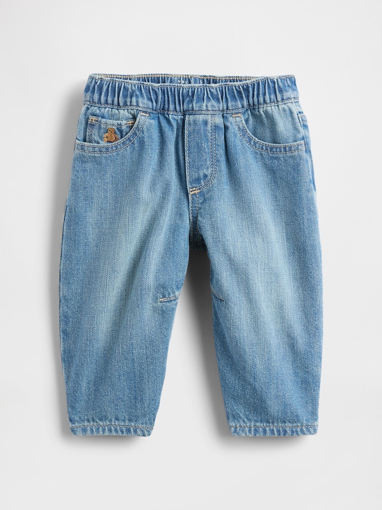 Gap Blue Pull On Barrel Jeans (Newborn-24mths) (0-24mths) - Image 1 of 2