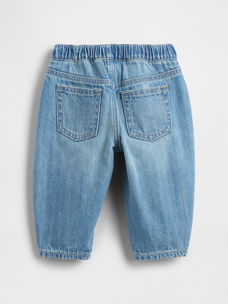 Gap Blue Pull On Barrel Jeans (Newborn-24mths) (0-24mths) - Image 2 of 2