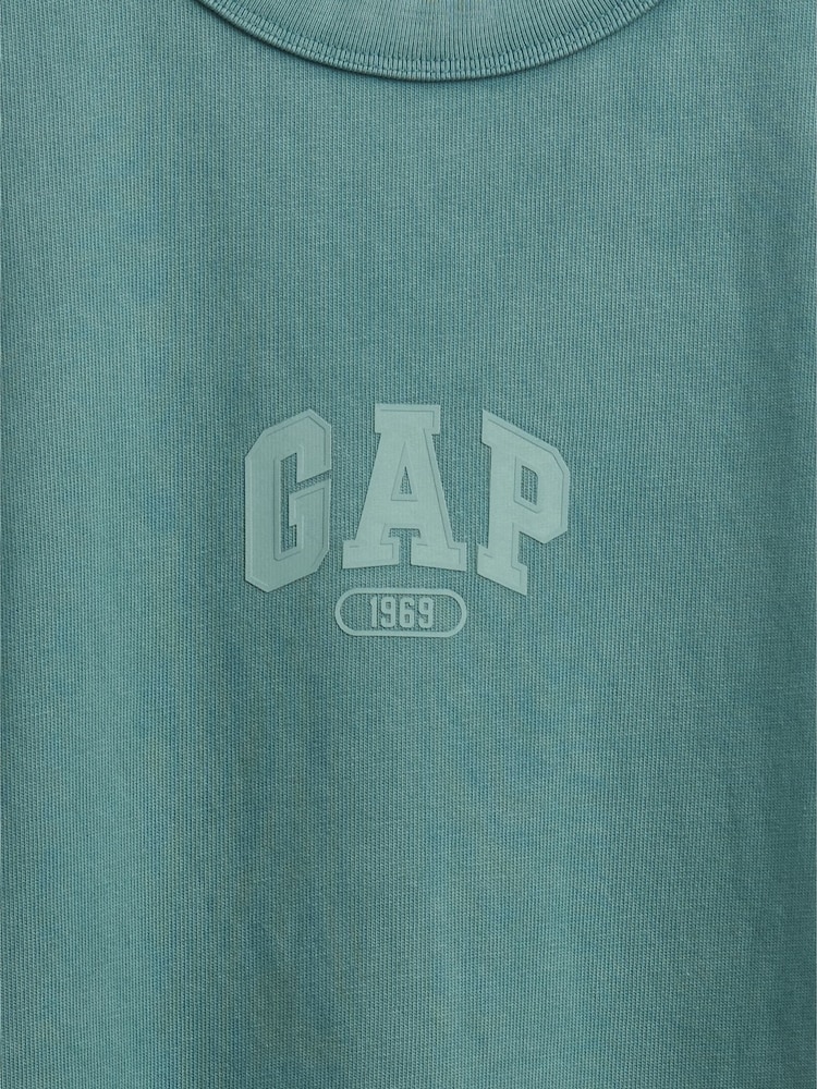 Gap Green Heavyweight Relaxed 1969 Logo Boxy T-Shirt - Image 4 of 4