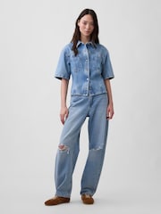 Gap UltraSoft Denim Pocket Shirt - Imaginea 3 din 4