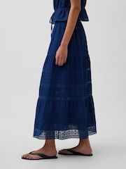 Gap Blue Lace-Trim Maxi Skirts - Image 4 of 5